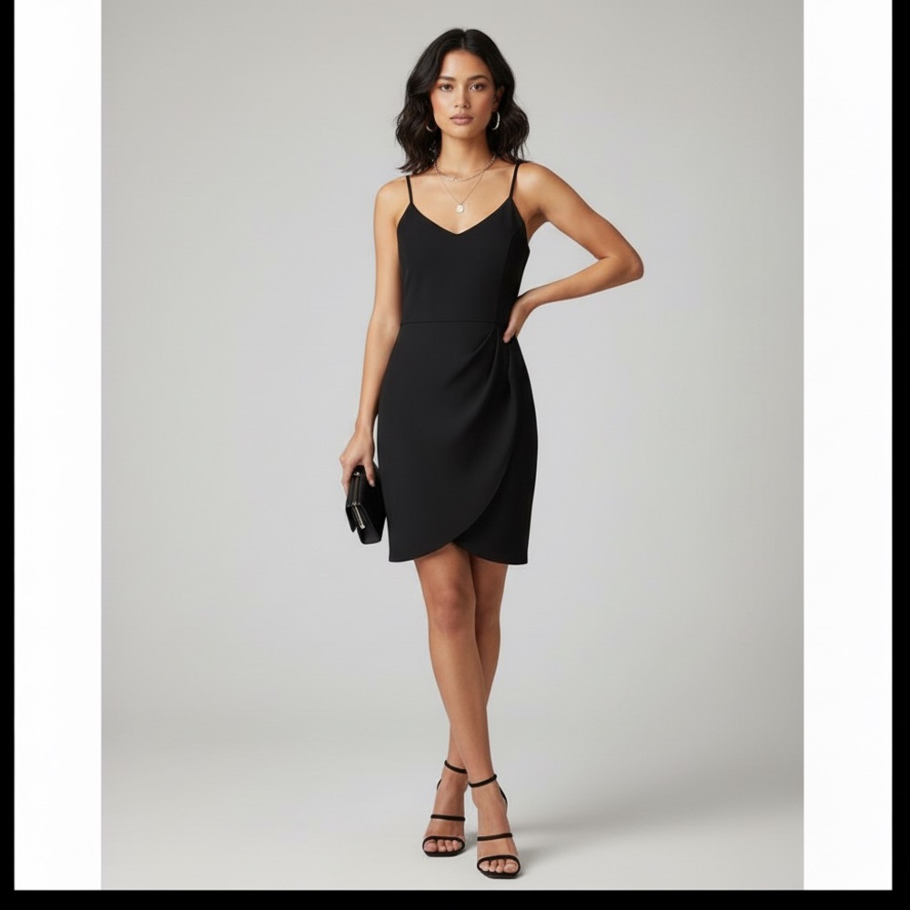 Chic Black Midi Dress new with tags